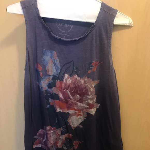 Lucky Brand Blue watercolor floral Tank - Picture 1 of 4
